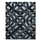 Dark Gray Interwoven Geometric Knot Rug