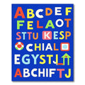 Colorful Alphabet Grid Composition Rug