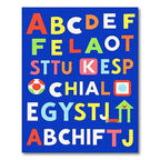 Colorful Alphabet Grid Composition Rug