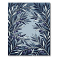 Dark Blue Olive Branches Composition Rug