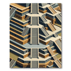Monochrome Tiered Steps Maze Rug