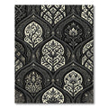 Formal Black Ivory Arabesque Floral Rug