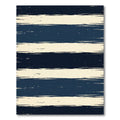 Navy and Cream Distressed Horizontal Stripe Rug