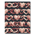 Seashell Heart Chain Dusty Rose Rug