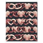 Seashell Heart Chain Dusty Rose Rug