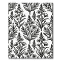 Monochromatic Botanical Ink Illustration Garden Rug