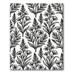 Monochromatic Botanical Ink Illustration Garden Rug