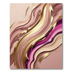 Elegant Gold and Mauve Abstract Swirl Rug