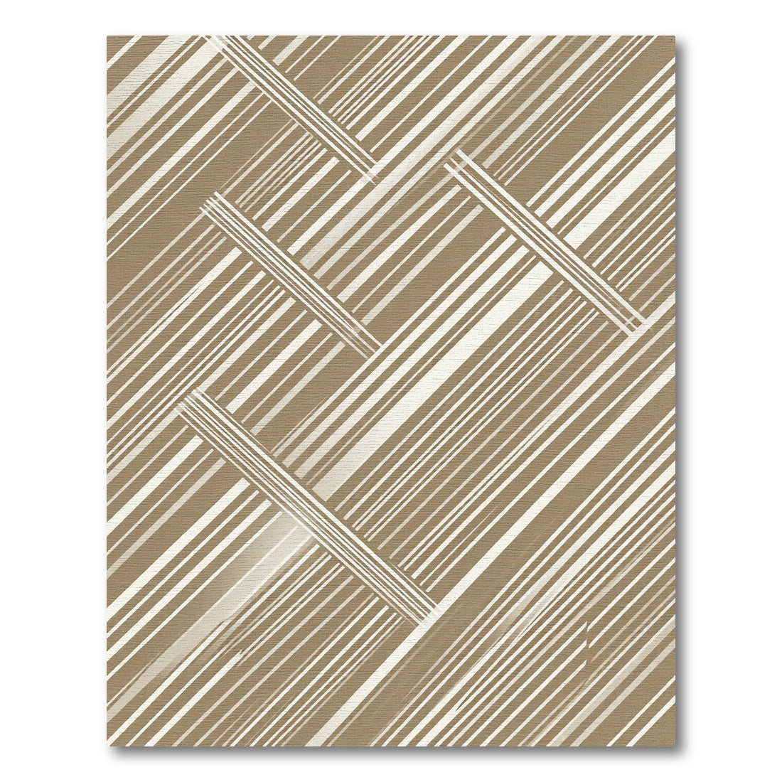 Modern Beige Diagonal Striped Abstract Rug