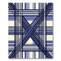 Contemporary Blue Geometric Crisscross Plaid Rug
