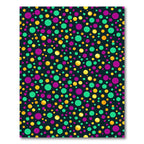 Vibrant Golden Teal and Purple Polka Dot Rug