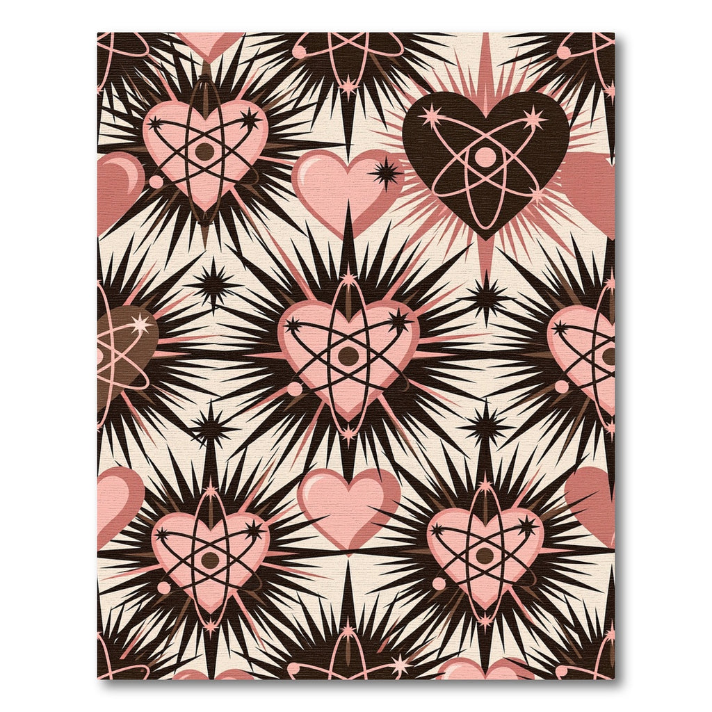 Pink Atom Hearts Mid Century Aura Rug