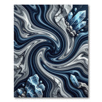 Deep Blue Crystal Swirl Marble Rug