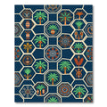 Navy Aztec Palm Geometric Hexagon Rug