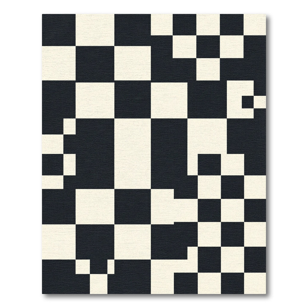 Monochrome Checkerboard Abstract Squares Rug
