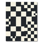 Monochrome Checkerboard Abstract Squares Rug