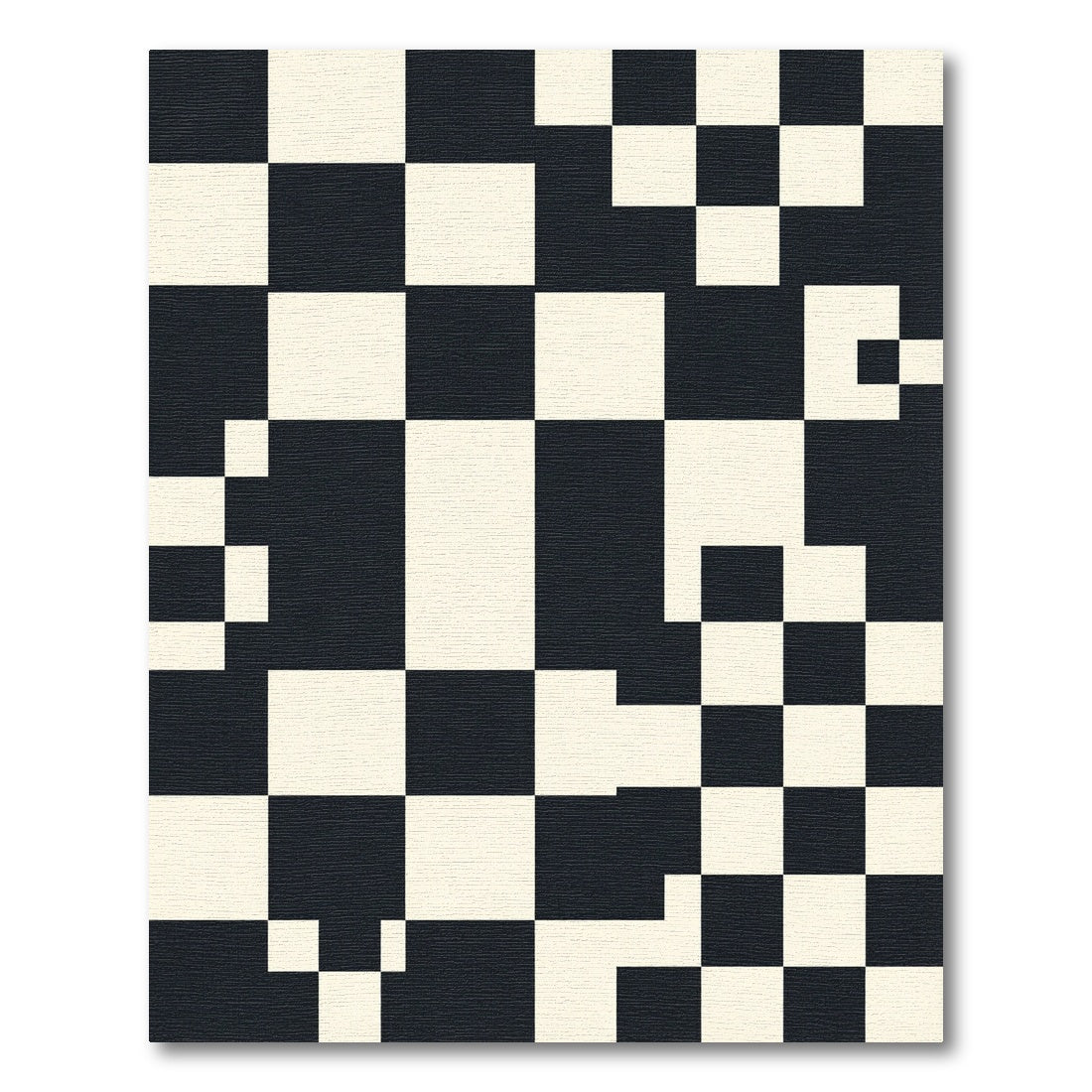Monochrome Checkerboard Abstract Squares Rug
