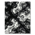 Monochrome Abstract Ink Flow Swirl Rug