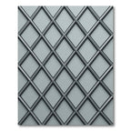 Minimalist Gray Lattice Diamond Rug
