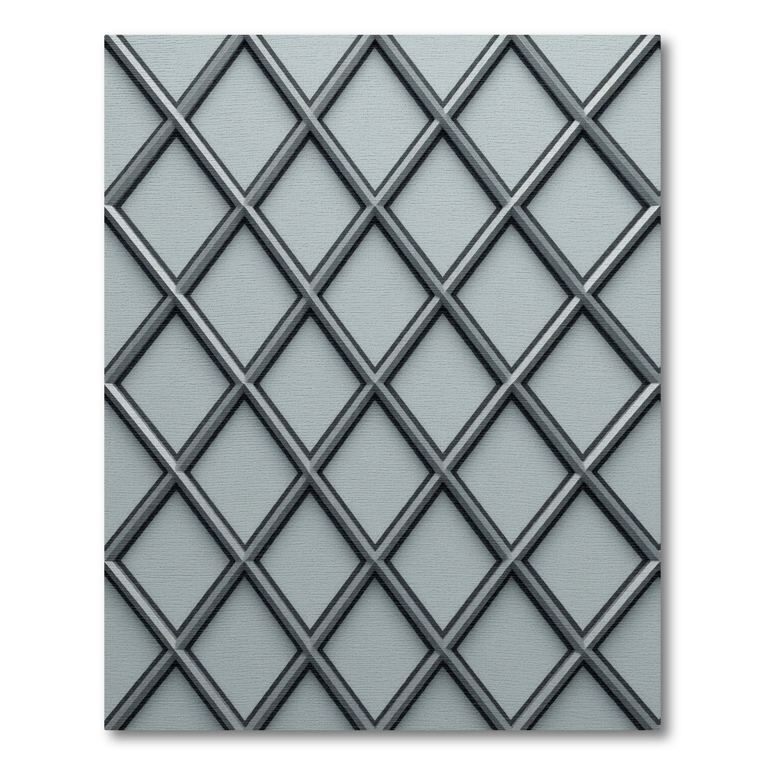 Minimalist Gray Lattice Diamond Rug