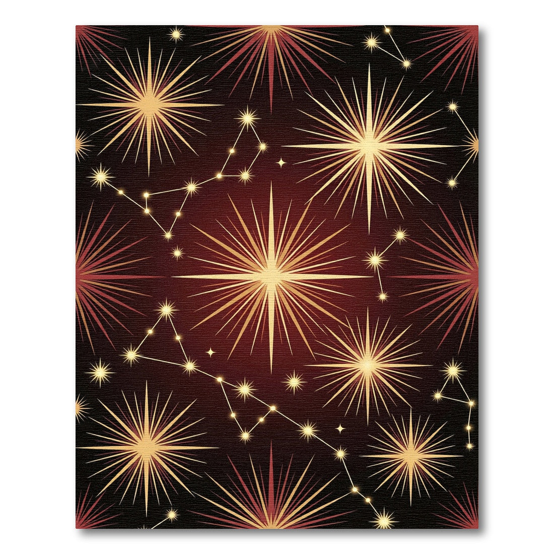 Radiant Gold Starburst Constellation Rug