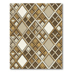Geometric Golden Brown Argyle Diamonds Rug