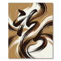 Abstract Black and Bronze Swirl Rug