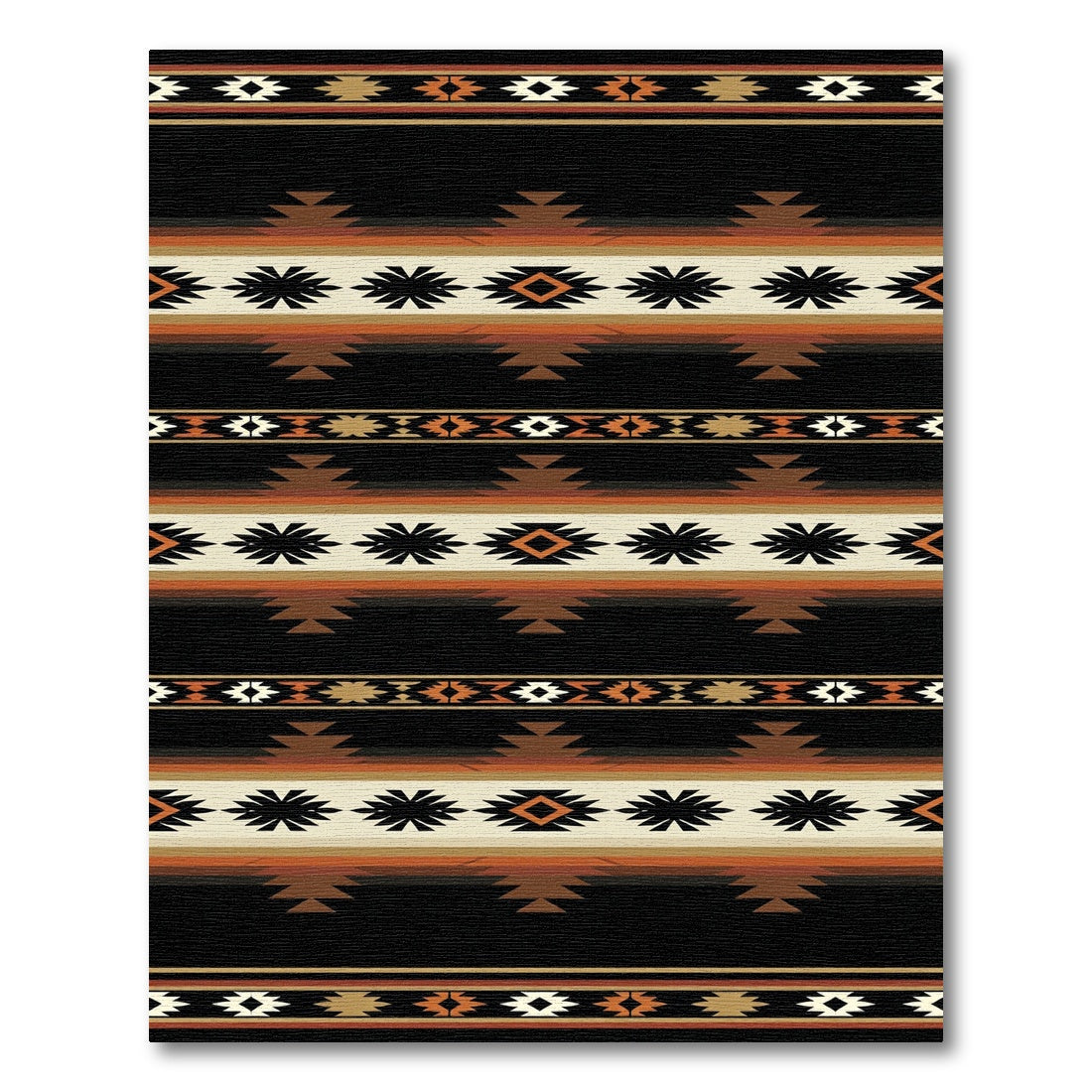 Southwestern Earth Tone Geometric Striped Rug