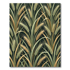 Golden Wheat Stalks Botanical Illustration Rug