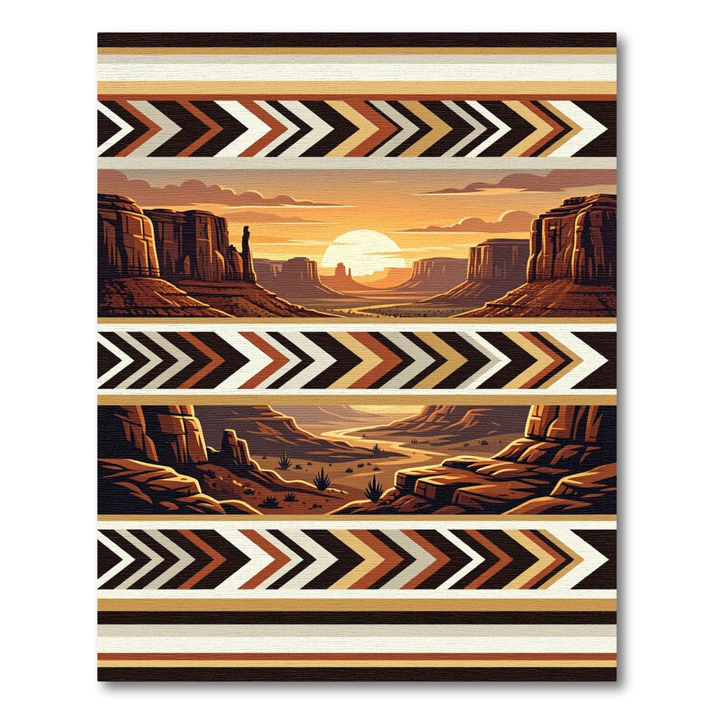 Southwestern Sunset Canyon Geometric Stripe Rug