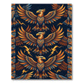Thunderbird Totem Golden Eagle Navy Art Rug