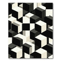 Monochromatic Geometric Cubic Abstract Art Rug