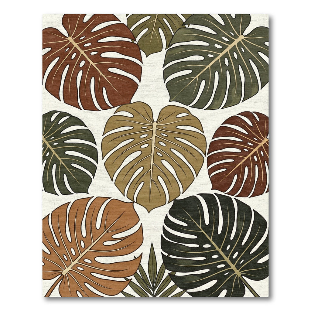Earthy Tone Monstera Tropics Rug