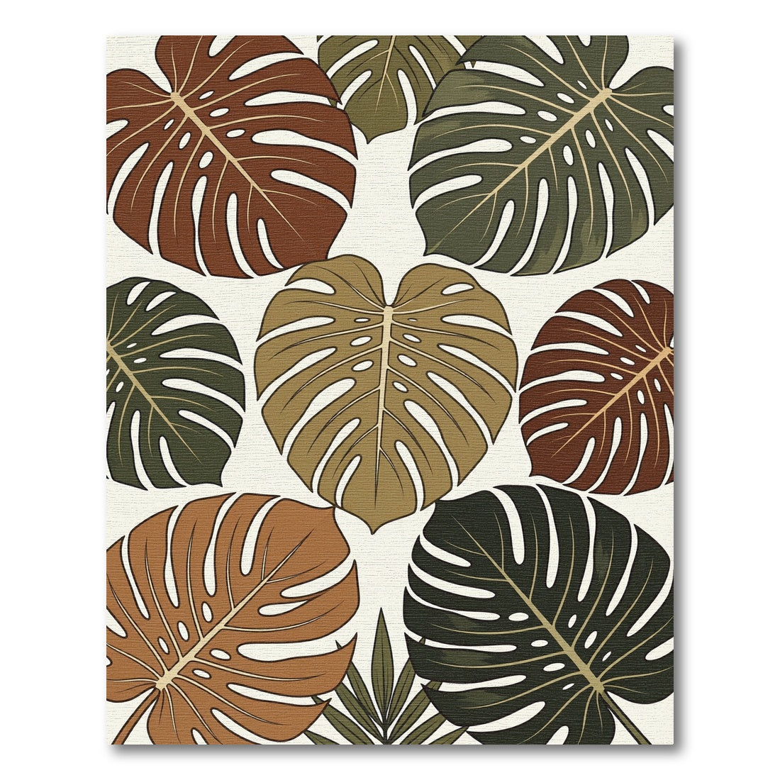 Earthy Tone Monstera Tropics Rug