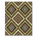 Olive Green Geometric Tribal Diamond Rug