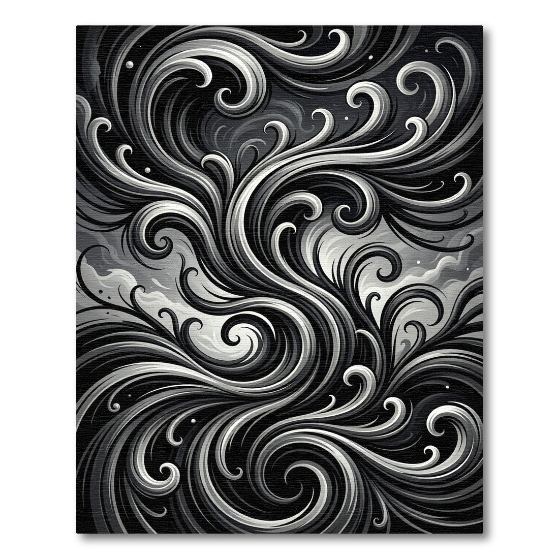Monochromatic Swirl Abstract Composition Rug