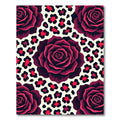 Dark Crimson Rose Leopard Spot Accent Rug