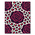Dark Crimson Rose Leopard Spot Accent Rug