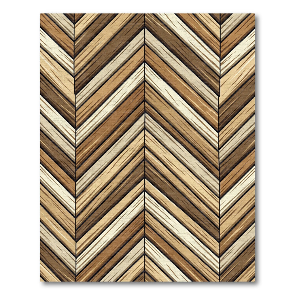 Earthy Tone Wooden Herringbone Rug