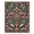 Elegant Pink Floral Damask Scroll Rug