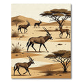 Safari Antelope Desert Landscape Illustration Rug