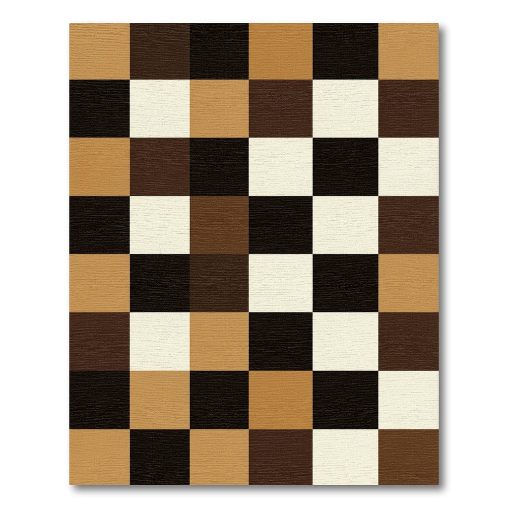 Earthy Toned Checkerboard Squares Rug