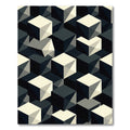 Geometric Monochrome Cubic Illusion Rug