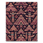 Tribal Totem Pink Geometric Pyramid Rug