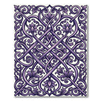 Royal Purple Ornate Scroll Lattice Rug