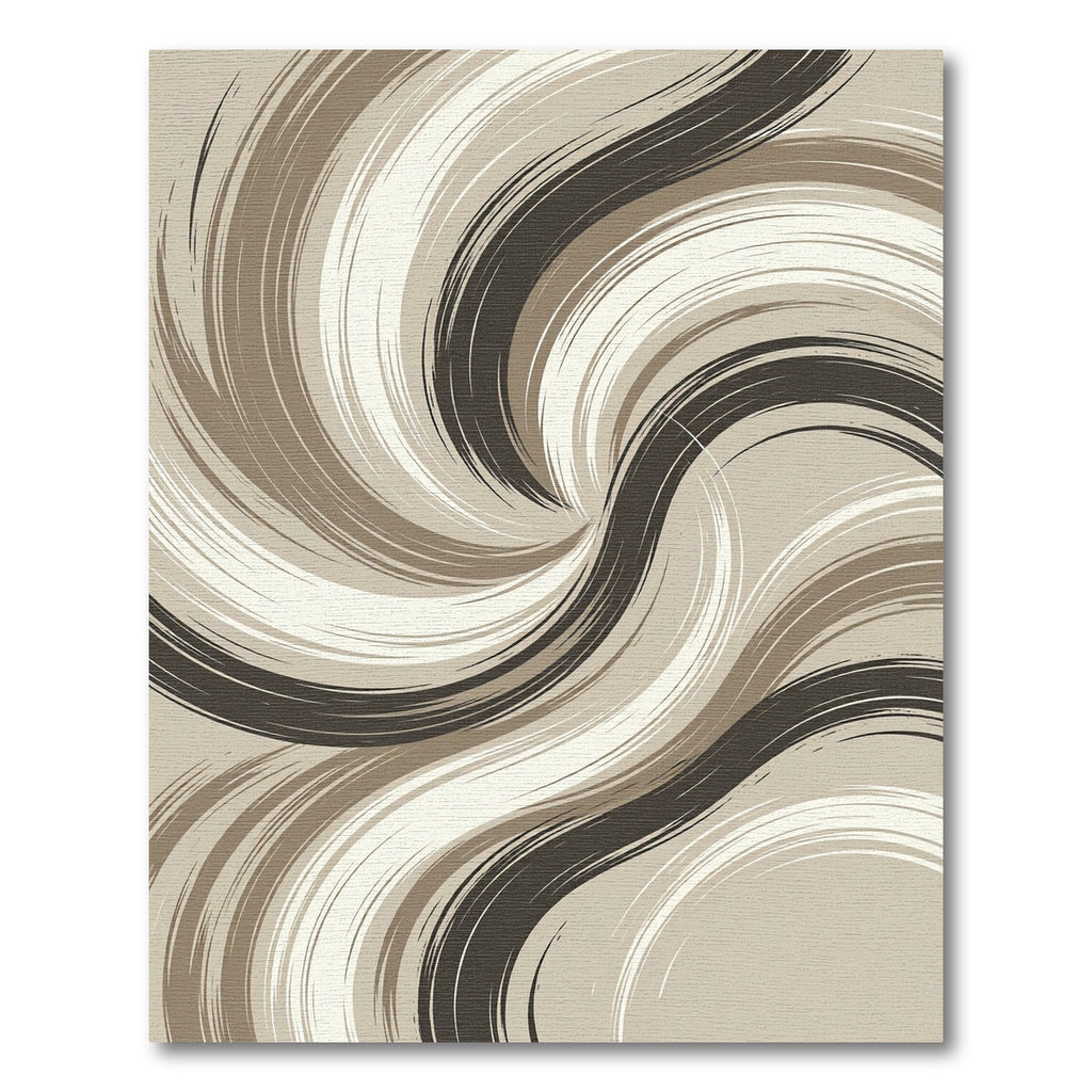 Neutral Earth Tones Swirl Abstract Rug