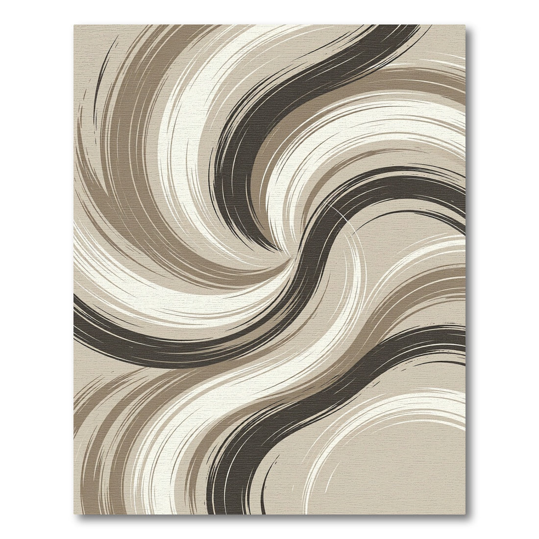 Neutral Earth Tones Swirl Abstract Rug