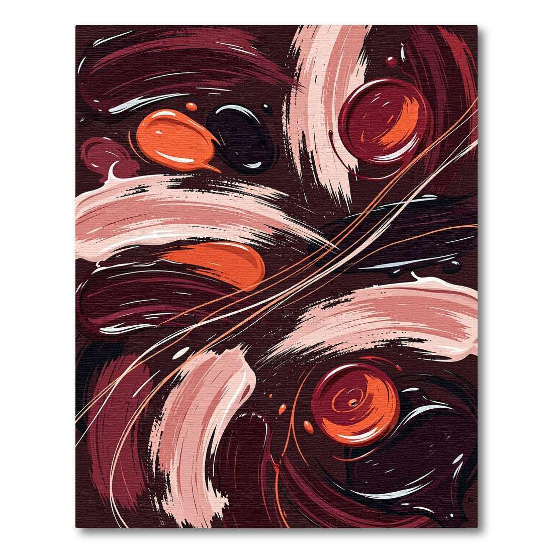 Burgundy Coral Swirl Imprint Rug