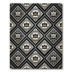 Tribal Face Diamond Geometric Rug