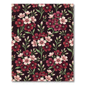 Rich Crimson Pink Floral Blossom Rug
